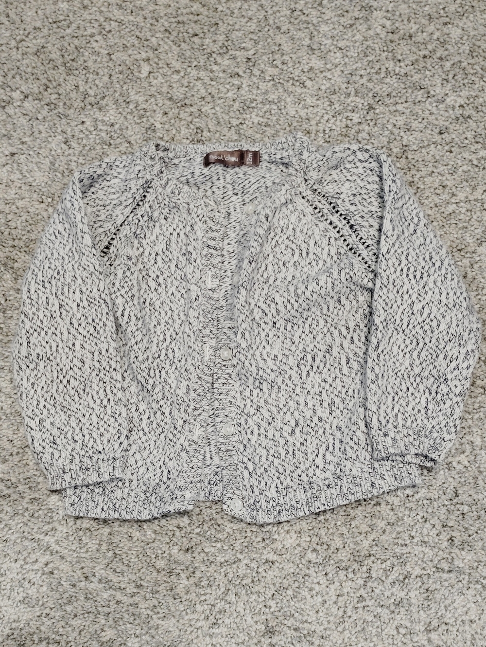Cozy Marled Open-Front Cardigan Sweater - Cream & Black